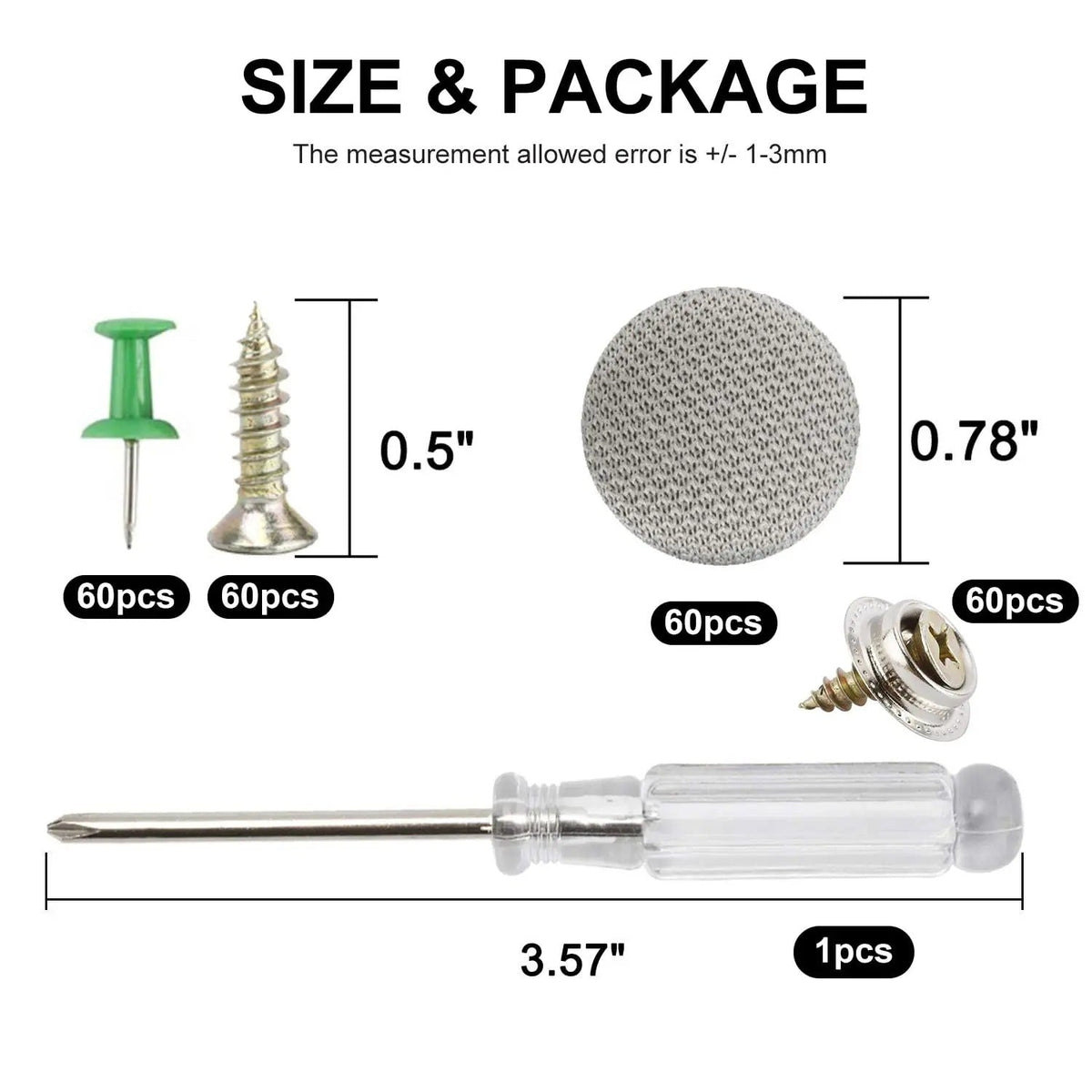 Automotive Car Roof Headliner Repair Button Pins Kit, Universal Auto Roof Snap Rivets Retainer for Car Roof Fixed, with Installation Tool, Fit All Cars
