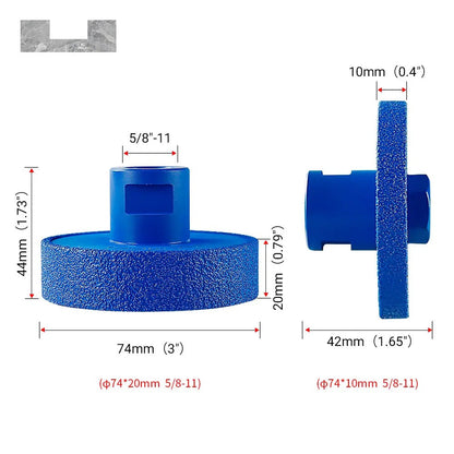 Diamond Flat Grinding Wheel with Emery - 5/8-11 Angle Grinder Hardware, Stone Grooving Tool Accessory for Marble Gratings, Polished Marble Gratings & Countertops, Quartz - Father's Day Gift toolupgrade
