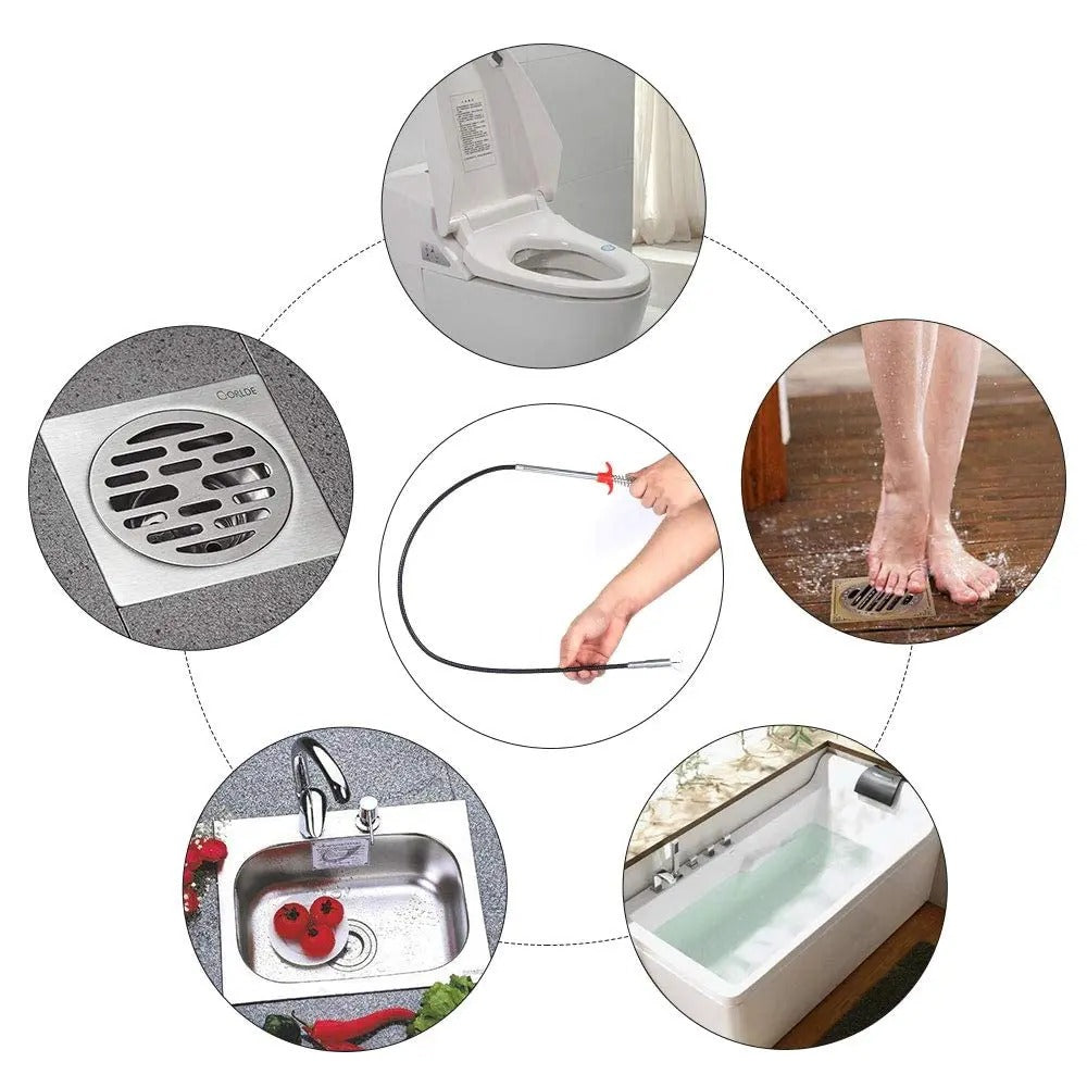 78.74-Inch Flexible Grabber Claw Reacher Tool - 4-Claw Bendable Hose, 0.7cm Bathroom Drain Clog Remover with Flexibility, Accessible to Narrow Places for Drain Cleaning Needs, 78.74 Inches