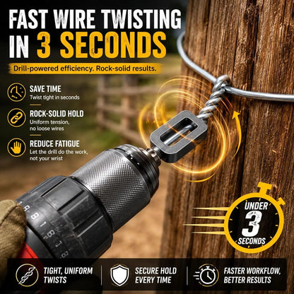 Heavy Duty Multifunctional Wire Twister-Knotter with Twist Sleeve, #9 & #11 Sizes, High-Hardness Steel Tool, Big-Diameter Fit, High Efficiency for General Bundling, Greenhouse Assembly