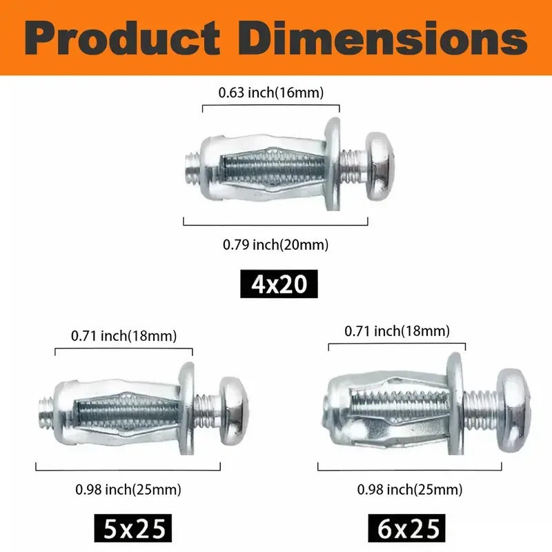 30Pcs/90Pcs Heavy-Duty Carbon Steel Button Rivet Locking Nuts Set - Durable, Rustproof, Bolt-Compatible Industrial & Furniture Hardware for Panel Fixing, Sheet Metal Repair (M4, M5, M6 Sizes)