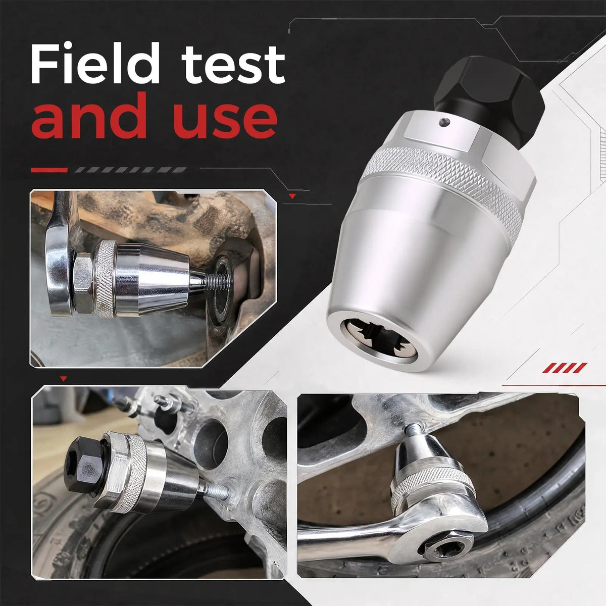 6-13mm Broken Bolt Extractor Set - Metal Damaged Stud Remover Tool for Impact Wrench and Ratchet, Non-Electric Manual Operation