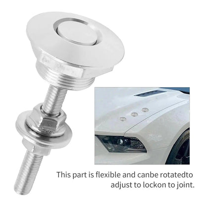 4Pcs Universal Anodizing Treatment Aluminum Quick-Release Lock Latches, 1.25-Inch Diameter Silver Easy-to-Use Anti-Aging Fasteners for Vehicles, Cabinets, Bumper, Hood, License Plate