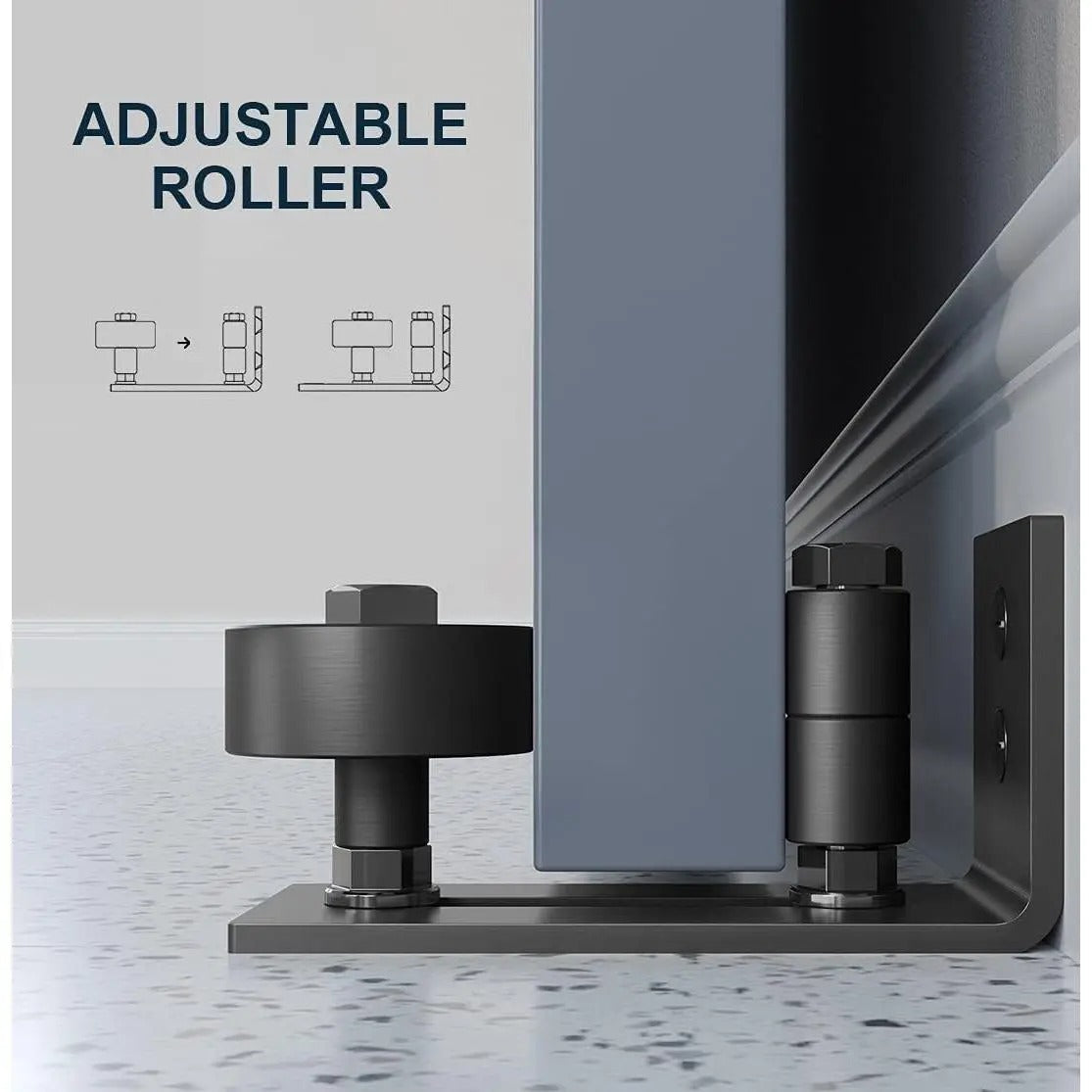 Barn Door Floor Guide,8 Assemble Setup Options,Wall Mount System,Adjustable Stay Roller,Flush Flat Bottom Design