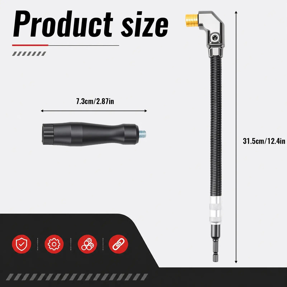 90-Degree Right Angle Drill Attachment, Swivel Corner Drill Adapter Tool for Confined Spaces, Heavy-Duty Electric Drill Extension for Furniture, Closets, and Woodworking