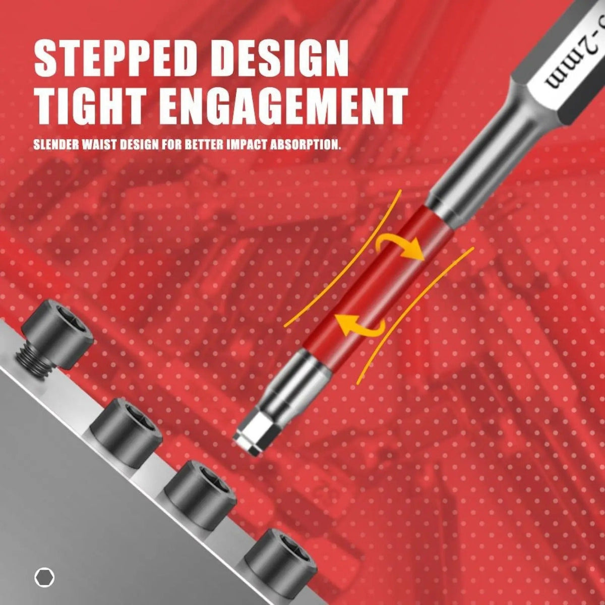 6-Piece Metal Hex Socket Screwdriver Bit Set - Hex Shanks, Pagoda Centering Internal Design, Magnetic Tips, 1.5mm-6mm Nut Tightening, Torque Boost, Compatible with Drills/Wrenches, for Hand Tools, Tools and Gadgets, Construction, Household Work