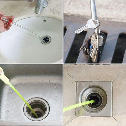 78.74-Inch Flexible Grabber Claw Reacher Tool - 4-Claw Bendable Hose, 0.7cm Bathroom Drain Clog Remover with Flexibility, Accessible to Narrow Places for Drain Cleaning Needs, 78.74 Inches