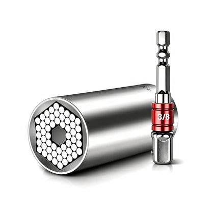 Universal Socket Tools Gifts for Men - Christmas Stocking Stuffers for Men Cool Stuff Ideas Gadgets Birthday Gifts for Him Dad Husband Women Grip Socket Set with Power Drill Adapter (7‑19mm)